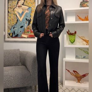 Aritzia Wilfred Autumn Shirt Jacket – Vegan Leather – Black – Size S